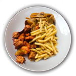 Chicken Pakora, Chips & Donner 